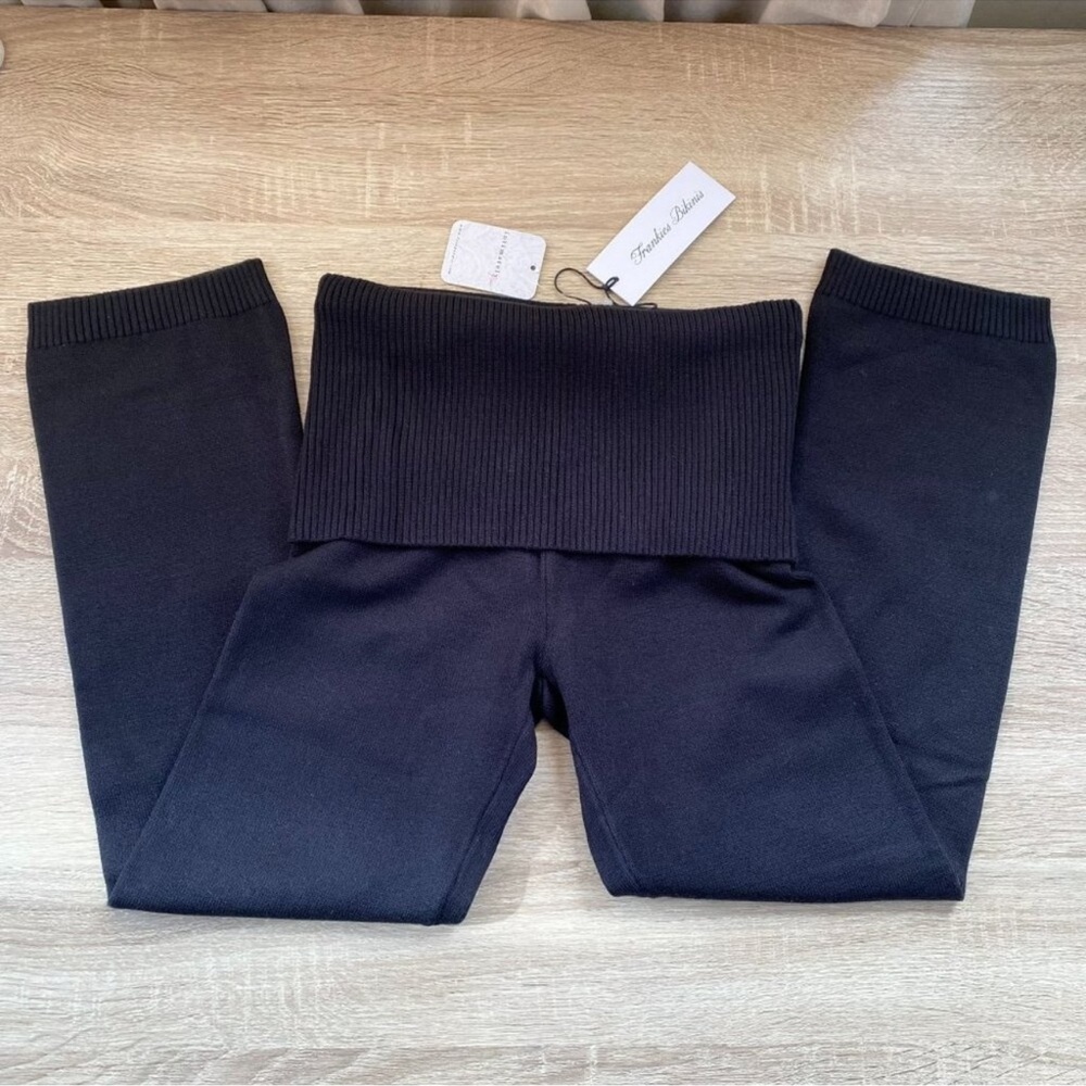 NWT Frankies Bikinis Milo Cloud Knit Capri Pants Black XS